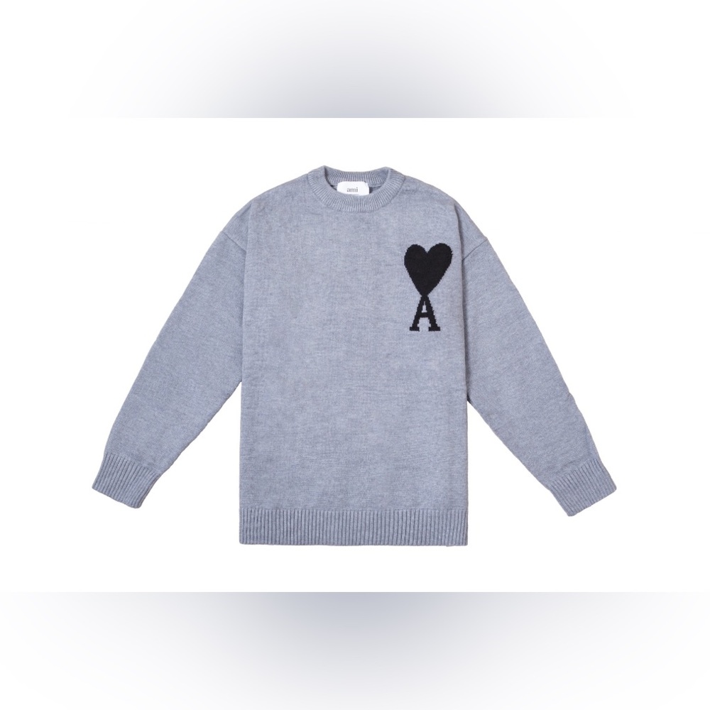 Ami love classic sports casual knitted sweater